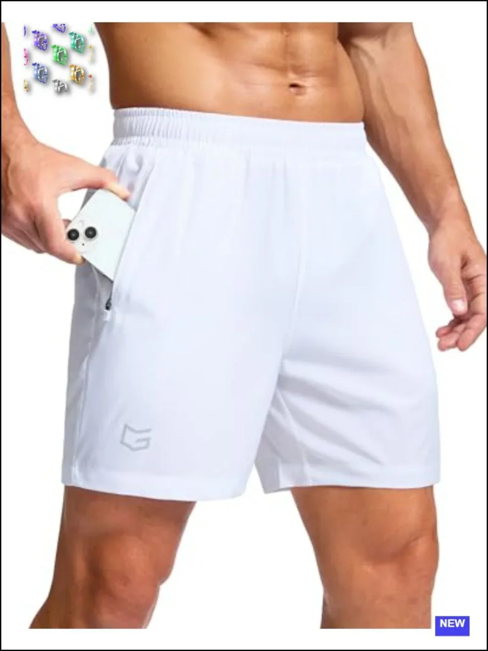 Men's Athletic Running Shorts with Zipper Pockets Quick Dry Workout Gym
